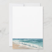 Minimalistische Wasserfarbe Strand Ziel Hochzeit Save The Date (Rückseite)