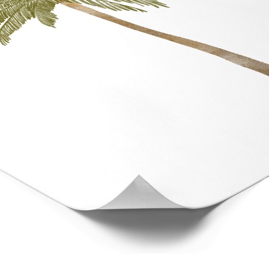 Minimalistische Wasserfarbe Tropische Palmen Kunst Poster (Ecke)