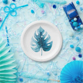 Minimalistische Wasserfarbe Tropisches Monsterer L Pappteller (Party)