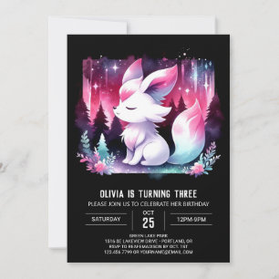 Minimalistische Wasserfarbe Wolf Geburtstag Einladung