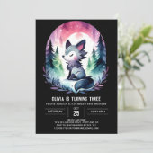 Minimalistische Wasserfarbe Wolf Geburtstag Einladung (Stehend Vorderseite)