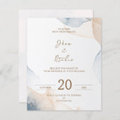 Minimalistische Wasserfarbeinladungen (anpassbar) (Vorne/Hinten)