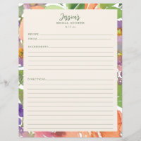 Minimalistische Wasserfarben-Blumen-Brautparty-Rez