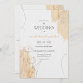 Minimalistische Wasserfarben Hochzeitsreise Einladung (Vorne/Hinten)