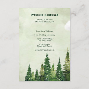 Minimalistische Wasserfarben-Kiefernwald-Hochzeit Begleitkarte