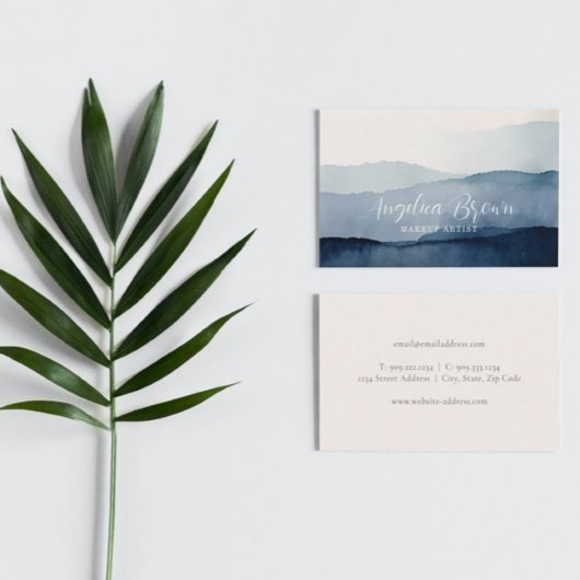 Minimalistische Wasserfarbenkarte Visitenkarte