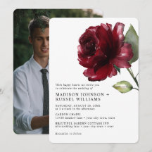 Minimalistische Wasserfarbenprägung Foto-Hochzeit 