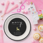 Minimalistische Wasserfarbenreiniger Frohe Weihnac Pappteller (Party)