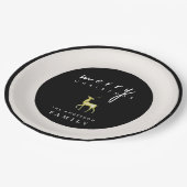 Minimalistische Wasserfarbenreiniger Frohe Weihnac Pappteller (Schrägansicht)