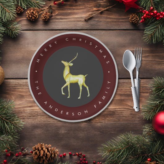 Minimalistische Wasserfarbenreiniger Frohe Weihnac Pappteller