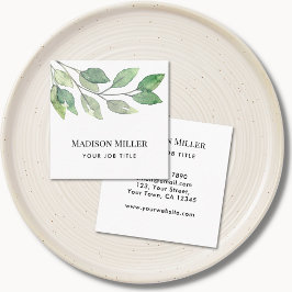 Minimalistische Wasserfarbenwelt Quadratische Visitenkarte