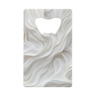 Minimalistische Wave aus weißem Marmor Elegant Mod Geldbeutel Flaschenöffner