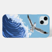 Minimalistische Waves - Gull iPhone Case (Rückseite (Horizontal))