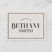 Minimalistische Wavy Edge Moderne Serienhochzeit Platzkarte (Rückseite)