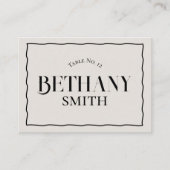 Minimalistische Wavy Edge Moderne Serienhochzeit Platzkarte (Vorderseite)