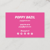 Minimalistische Wavy Stripes Regenbogen fett rosa Visitenkarte (Rückseite)