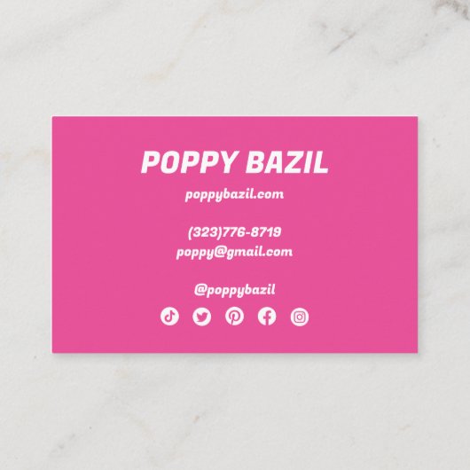 Minimalistische Wavy Stripes Regenbogen fett rosa Visitenkarte (Rückseite)