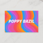 Minimalistische Wavy Stripes Regenbogen fett rosa Visitenkarte (Vorderseite)