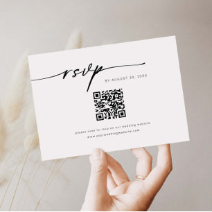 Minimalistische Website-RSVP-Barcode-Beilagekarte Begleitkarte