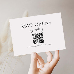 Minimalistische Website-RSVP-Barcode-Beilagekarte Begleitkarte