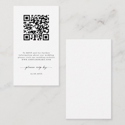 Minimalistische Website-UAWG-Barcode-Umschließungs Begleitkarte (Vorne/Hinten)