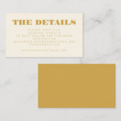 Minimalistische Website zum Thema Hochzeiten Begleitkarte (Vorne/Hinten)