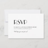 Minimalistische Website zur Hochzeit im Art Deco RSVP Karte (Vorderseite)
