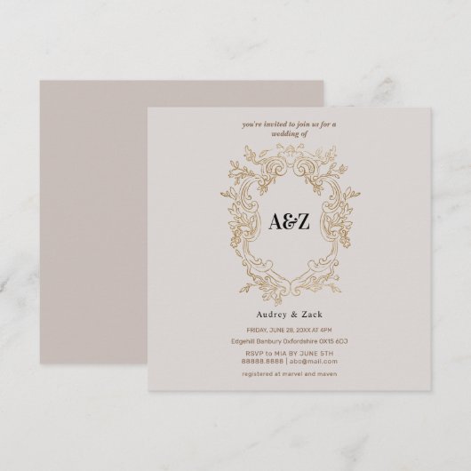 Minimalistische WEDING INVITATION CARD (Vorne/Hinten)