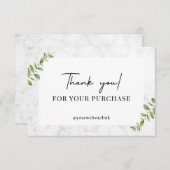 Minimalistische Weibchen aus weißem Marmor Dankeskarte (Vorne/Hinten)