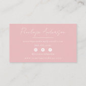 Minimalistische weiblich rosa neutrale Boho Chic M Visitenkarte (Rückseite)