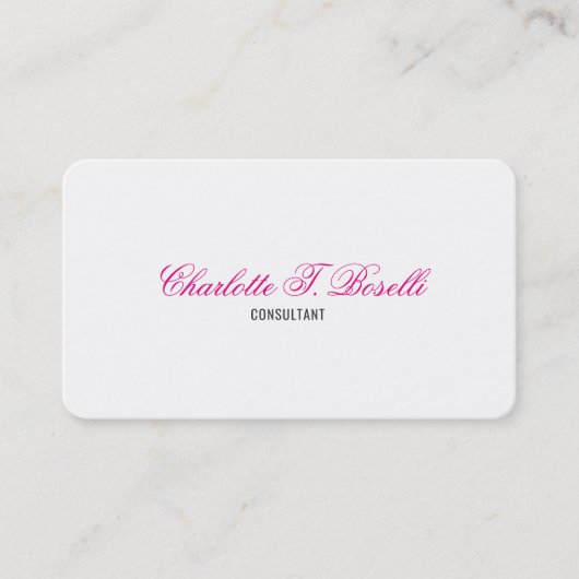 Minimalistische weibliche Elegante Handwrite Beruf Visitenkarte (Vorderseite)