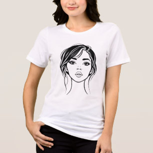 Minimalistische weibliche Gesichtslinienkunst-Port Tri-Blend Shirt