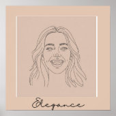 "Minimalistische weibliche Linie Art Gerahmtes Pos Poster (Vorne)