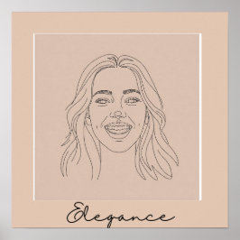 "Minimalistische weibliche Linie Art Gerahmtes Pos Poster