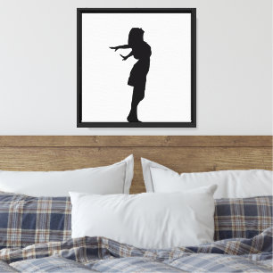 Minimalistische weibliche Silhouette-Wandkunst Leinwanddruck