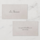 Minimalistische weiche Leinen-Visitenkarte Visitenkarte (Vorne/Hinten)