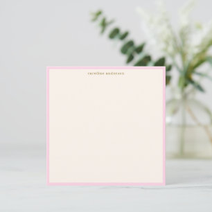 Minimalistische weiche rosa Umrandung personalisie Mitteilungskarte