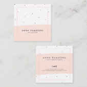 Minimalistische Weichpinke und weiße Pinselstriche Quadratische Visitenkarte (Vorne/Hinten)