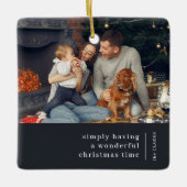 Minimalistische Weihnachten | Charcoal Gray Family Keramikornament (Vorderseite)