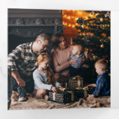 Minimalistische Weihnachten damals gab es fünf Fam Dreifach Gefaltete Urlaubskarte (Innen Erste Seite)