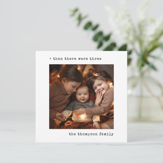 Minimalistische Weihnachten Dann gab es drei Famil (Stehend Vorderseite)