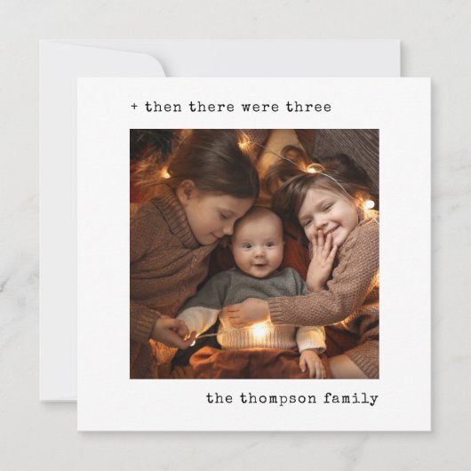 Minimalistische Weihnachten Dann gab es drei Famil (Vorderseite)