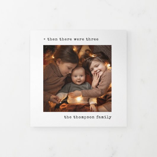 Minimalistische Weihnachten Dann gab es drei Famil Dreifach Gefaltete Urlaubskarte (Cover)