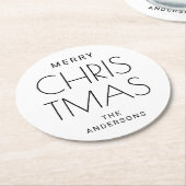 Minimalistische Weihnachten der Neuzeit. Feierlich Runder Pappuntersetzer (Angewinkelt)