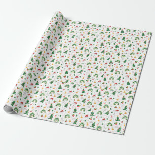 Minimalistische Weihnachten grün und gelb Geschenkpapier