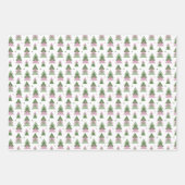 Minimalistische Weihnachten in Rosa und Grün Geschenkpapier Set (Vorderseite)
