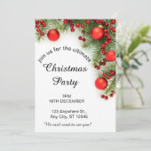 Minimalistische Weihnachten in Rot und Grün Einladung (Stehend Vorderseite)