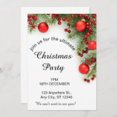 Minimalistische Weihnachten in Rot und Grün Einladung (Vorne/Hinten)