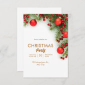 Minimalistische Weihnachten in Rot und Grün Einladung (Vorne/Hinten)