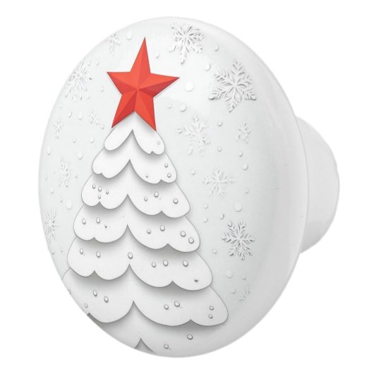 Minimalistische Weihnachten Keramikknauf (Rechts)